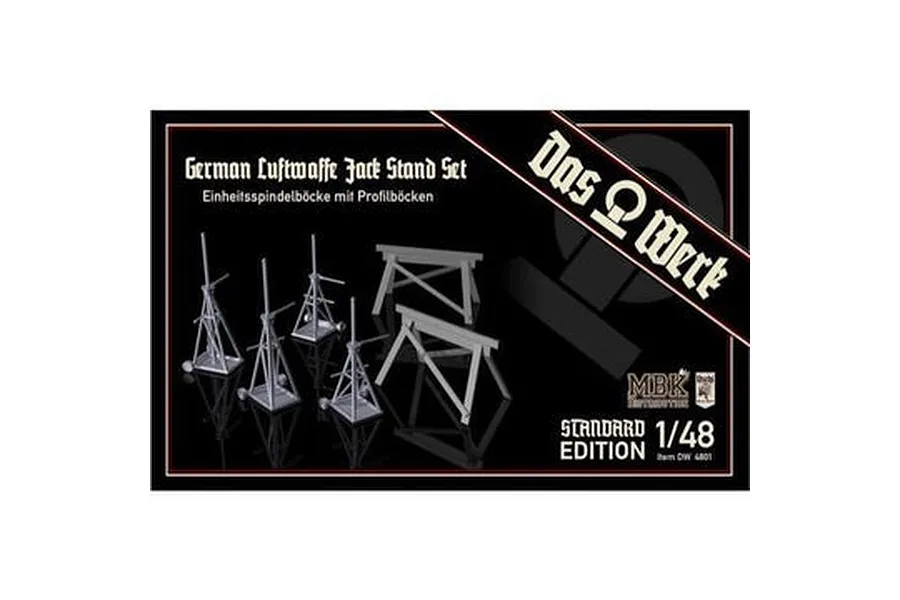 Das Werk 1/48 Luftwaffe Jack Stand Set - Einheitsspindelböcke Scaled Plastic Model Kit image 75340