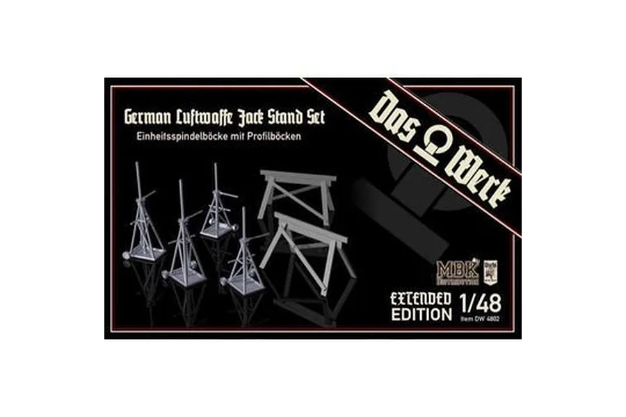 Das Werk 1/48 Luftwaffe Jack Stand Set - Extended / Doppelpack Scaled Plastic Model Kit image 75341