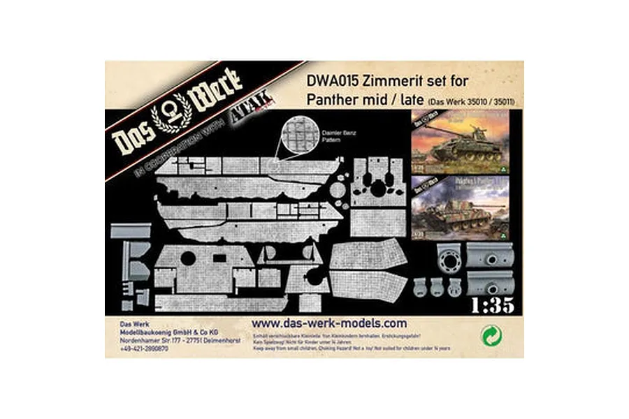 Das Werk 1/35 Zimmerit Set Für Panther Mid/Late Detail Up Set image 75348