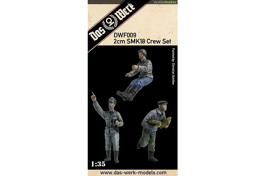 Das Werk 1/35 Flak SMK 18 Type 2 Crew Figures 3Pcs image 75356