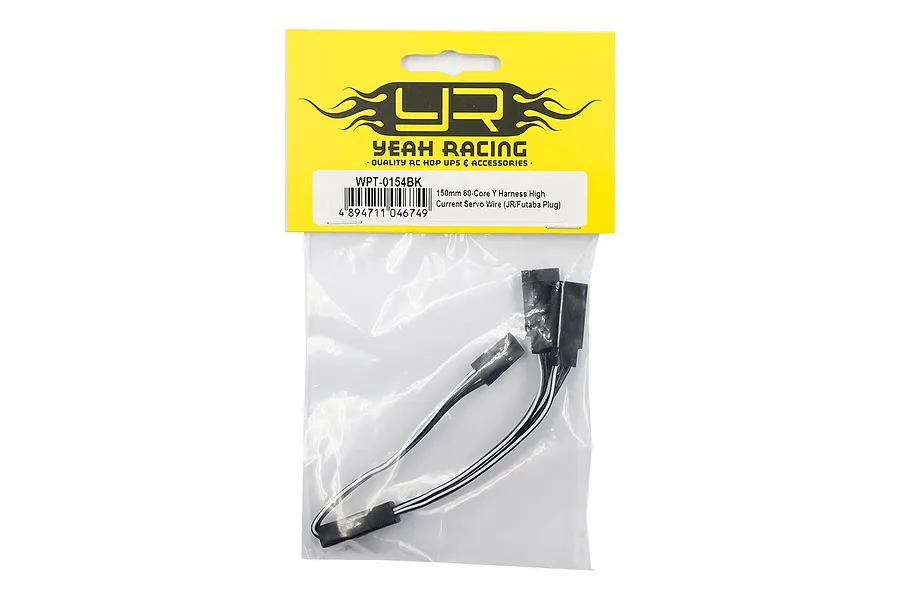 Yeah Racing 150mm Black Y-Harness High Current Servo Wire w/ JR/Futaba Plug image 75440