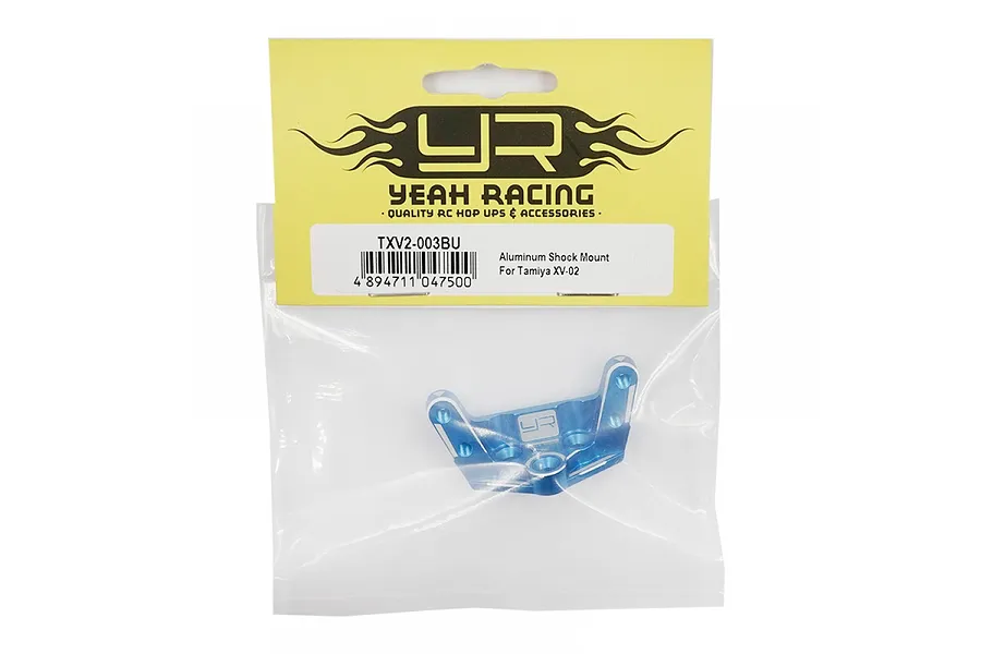 Yeah Racing blue aluminium shock mount for Tamiya XV-02 in original retail packaging.