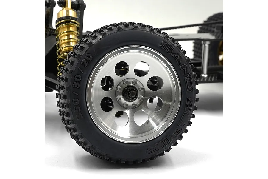 Yeah Racing 2.1&amp;quot; Silver Aluminium 8 Spoke Rims 4Pcs image 75519