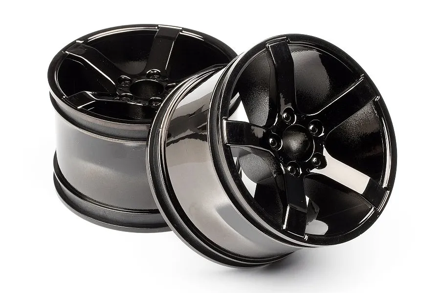 HPI 3.2&amp;quot; Bullet Black Chrome Rims 2Pcs image 7554