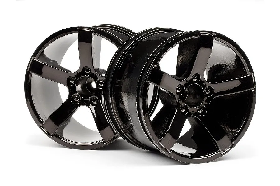 HPI 3.2&amp;quot; Bullet Black Chrome Rims 2Pcs image 7557