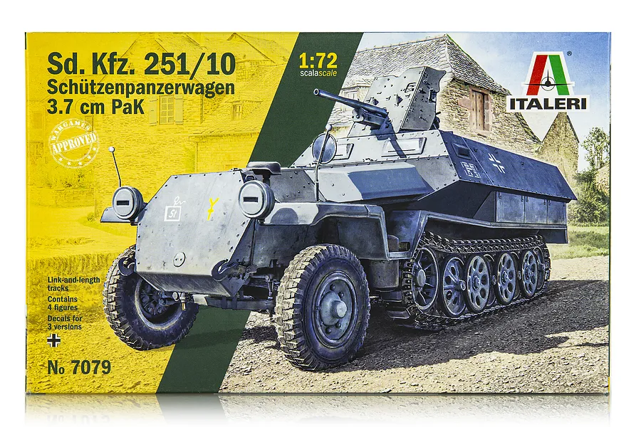 Italeri 1/72 Sd.Kfz. 251/10 Scaled Plastic Model Kit image 75700