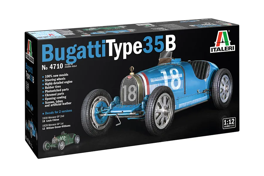 Italeri 1/12 Bugatti Type 35B Plastic Model Kit image 75704