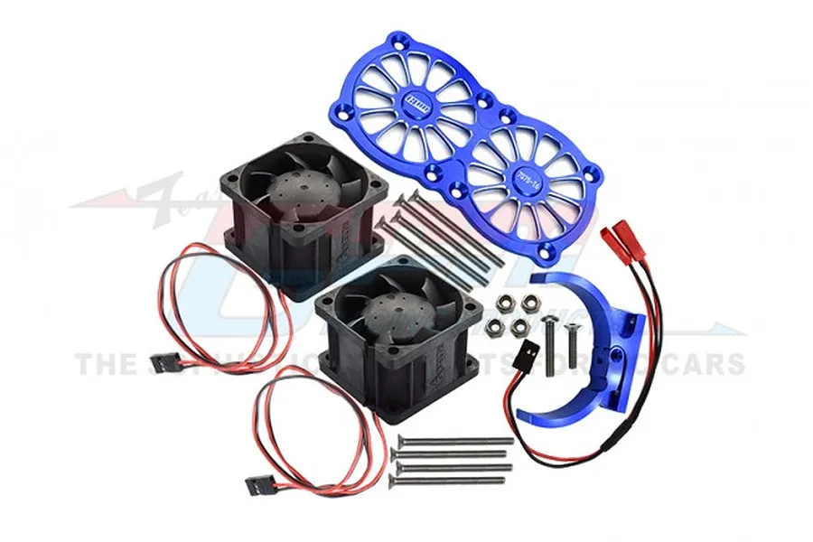 GPM Blue Aluminium Adjustable Motor Heatsink w/ Dual Cooling Fans image 75946