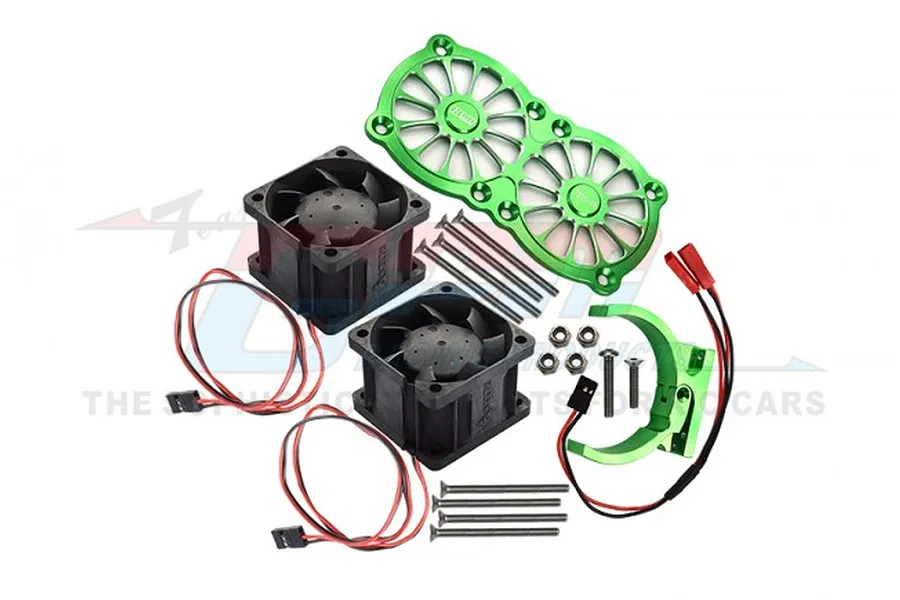 GPM Green Aluminium Adjustable Motor Heatsink w/ Dual Cooling Fans image 75948