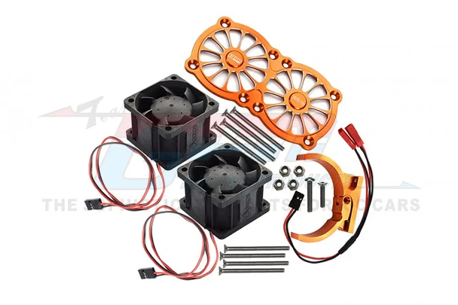 GPM Orange Aluminium Adjustable Motor Heatsink w/ Dual Cooling Fans image 75949