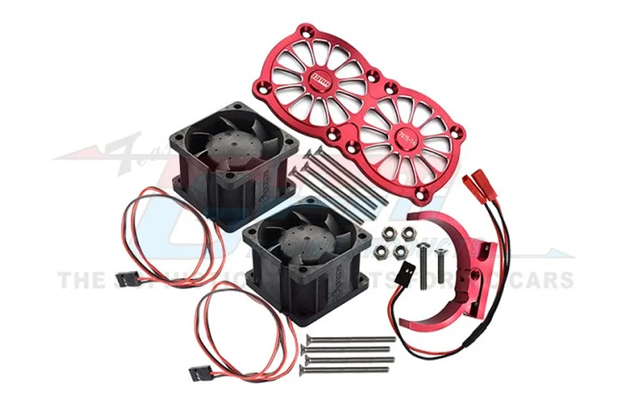 GPM Red Aluminium Adjustable Motor Heatsink w/ Dual Cooling Fans image 75950