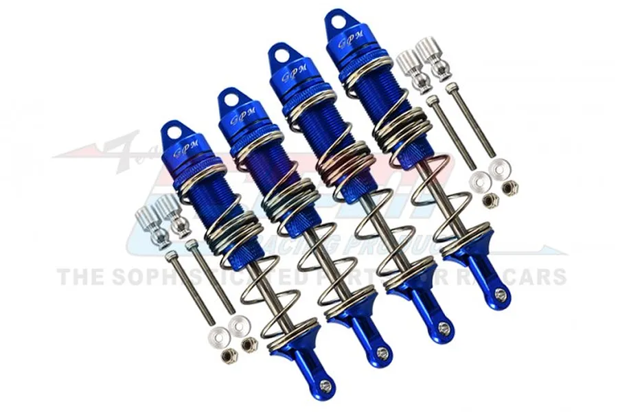 GPM Blue Aluminium Front &amp;amp; Rear Adjustable Shocks Set image 75964