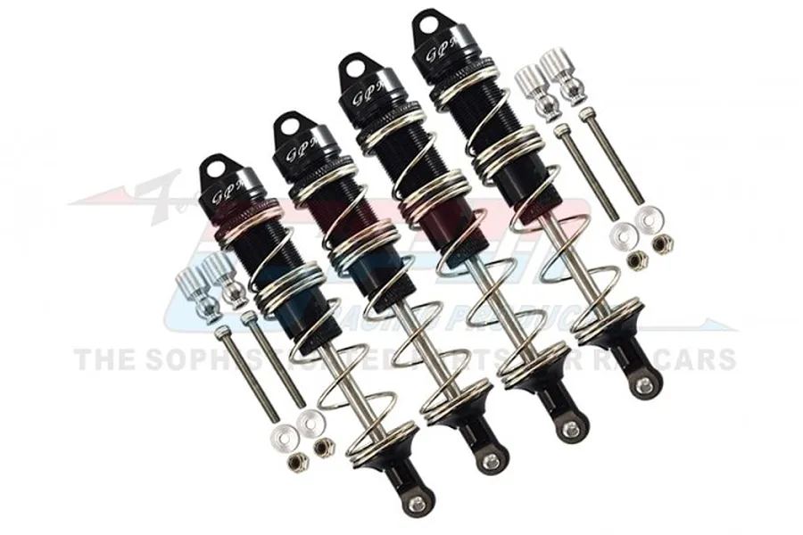 GPM Black Aluminium Front &amp;amp; Rear Adjustable Shocks Set image 75965