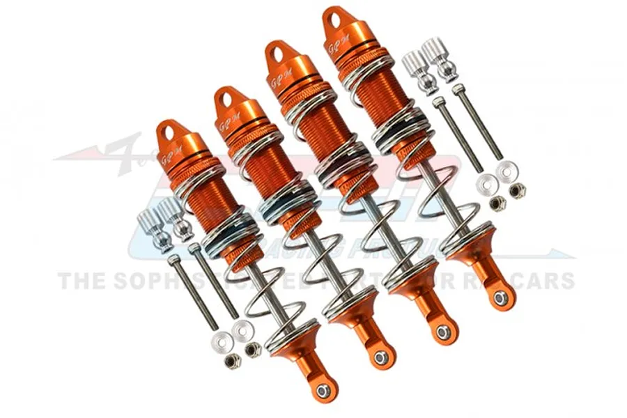 GPM Orange Aluminium Front &amp;amp; Rear Adjustable Shocks Set image 75968