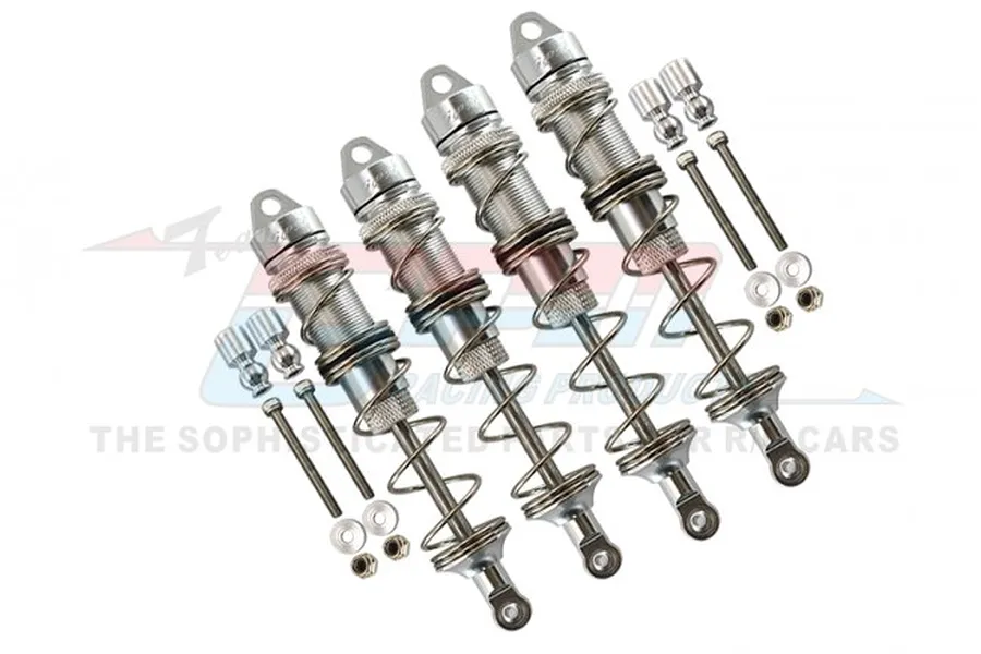 GPM Silver Aluminium Front &amp;amp; Rear Adjustable Shocks Set image 75970