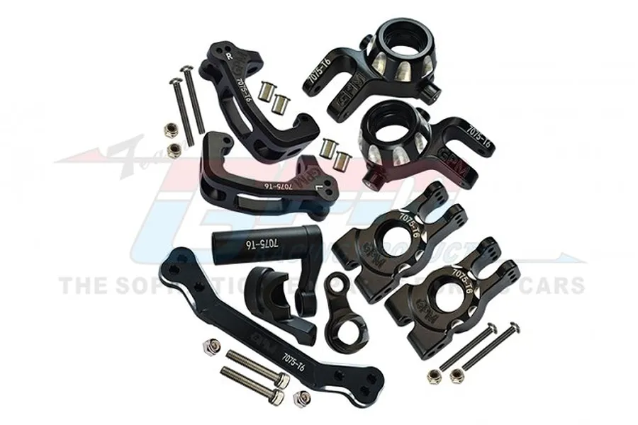 GPM Black Aluminium Hubs &amp;amp; Steering Assembly Set image 75972