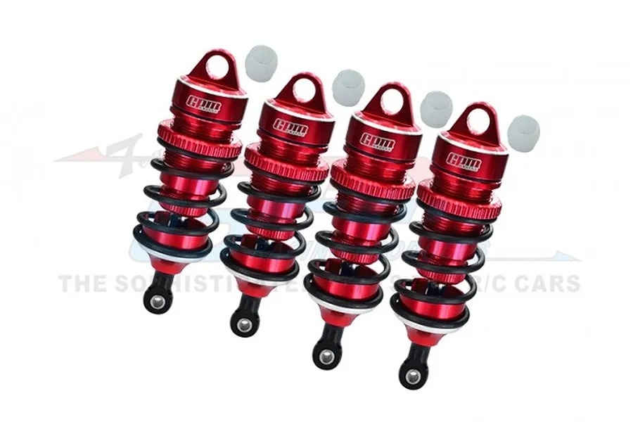 GPM Red Aluminium Adjustable Front &amp;amp; Rear Shocks 4Pcs image 75995