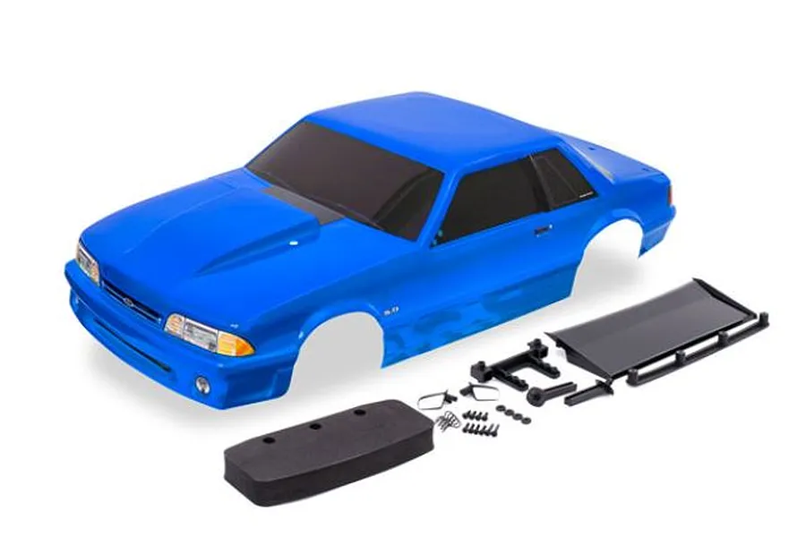 Traxxas 1/10 Drag Slash Ford Mustang Fox Blue Painted Body Shell w/ Hardware image 76038