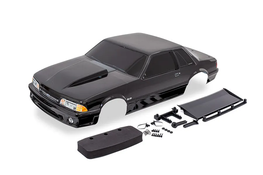 Traxxas 1/10 Drag Slash Ford Mustang Fox Black Painted Body Shell w/ Hardware image 76138