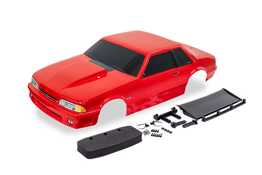 Traxxas 1/10 Drag Slash Ford Mustang Fox Red Painted Body Shell w/ Hardware image 76156