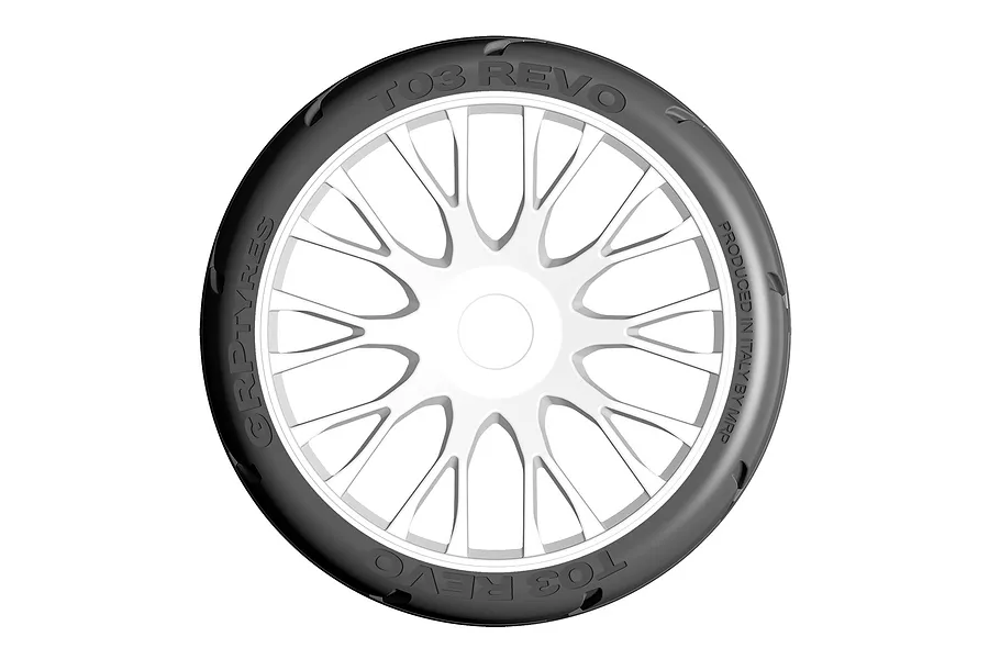 GRP 3.1&amp;quot; GT-T03 Revo XB3 Soft Compound Tyres on White Spoke Flex Rims - Glued Wheels 2Pcs image 76227