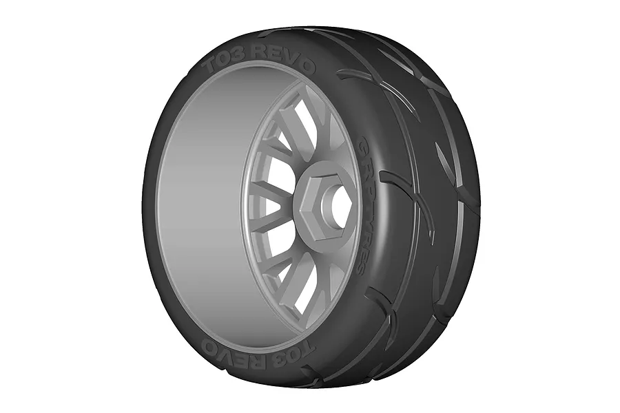 GRP 3.1&amp;quot; GT-K03 Revo XM4 Soft/Medium Compound Tyres on Silver Spoke Flex Rims - Glued Wheels 2Pcs image 76276