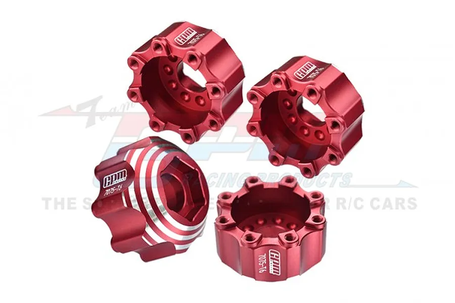 GPM Pro-Line Red Aluminium 8x32 to 17mm Wheel Hex Adapters 4Pcs image 76427