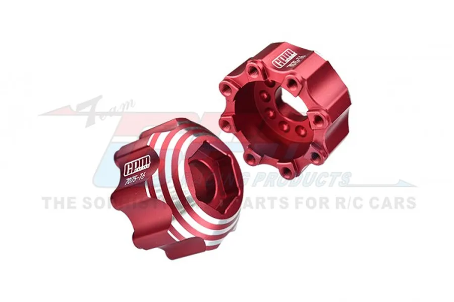 GPM Pro-Line Red Aluminium 8x32 to 17mm Wheel Hex Adapters 2Pcs image 76431