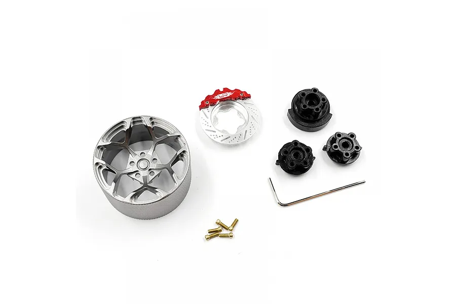 Yeah Racing Gunmetal Aluminium Transmitter Steering Wheel Set image 76476