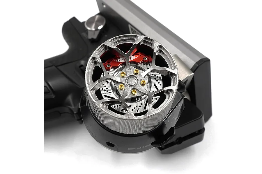 Yeah Racing Gunmetal Aluminium Transmitter Steering Wheel Set image 76479
