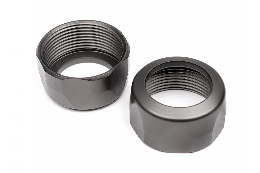 HPI Baja 5B/5SC/5T 20x12mm Gunmetal Aluminium Shock Caps 2Pcs image 7649