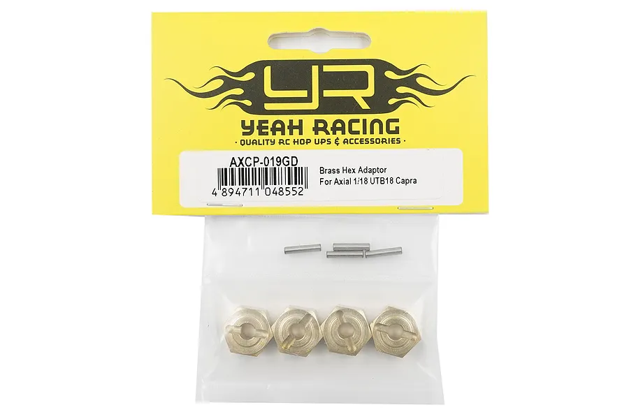 Yeah Racing Brass 12mm Wheel Hexes 4Pcs image 76502