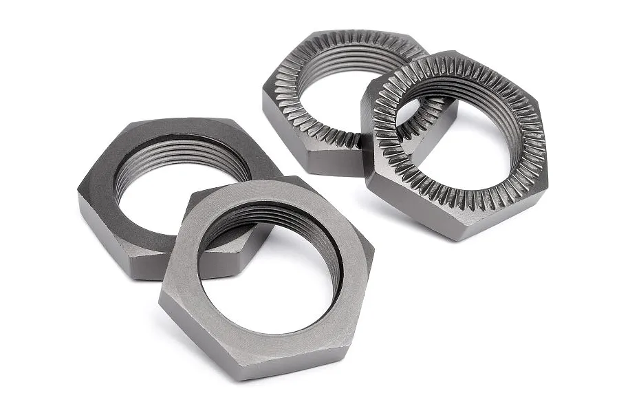 HPI Gunmetal Aluminium 18mm (24mm Hex) Serrated Wheel Nuts 4Pcs image 7673