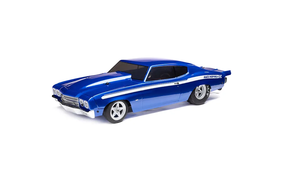 Losi 1970 Chevelle No Prep RC Drag Car Electric Brushless 2WD 1/16 Scale RTR - Blue image 76726