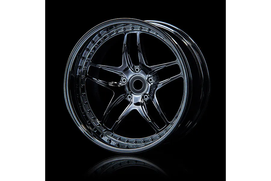 MST 1.9&amp;quot; (+8mm Off-Set) FB Silver Black Rims 4Pcs image 76789