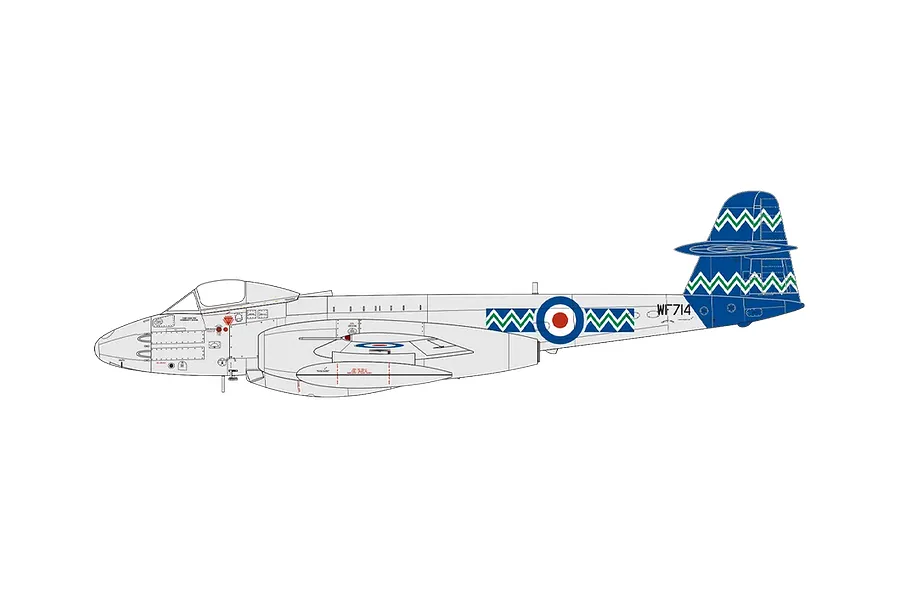 Airfix 1/72 Gloster Meteor F.8 Jet Scaled Plastic Model Kit image 76965