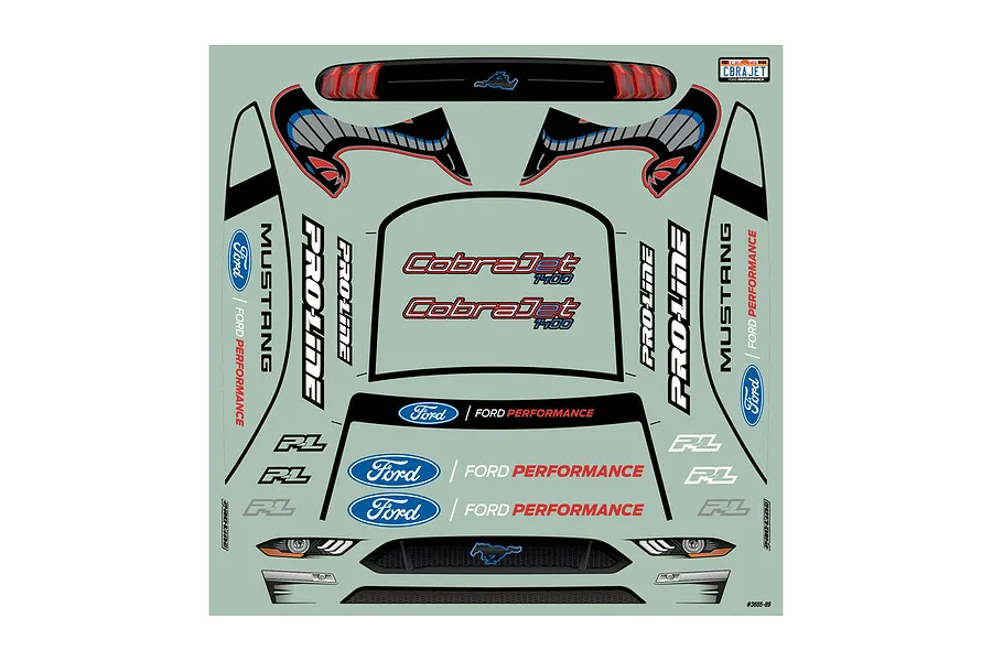 Pro-Line 1/16 2021 Ford Mustang Cobra Jet Unpainted Body Shell w/ Decal Sheet image 77012