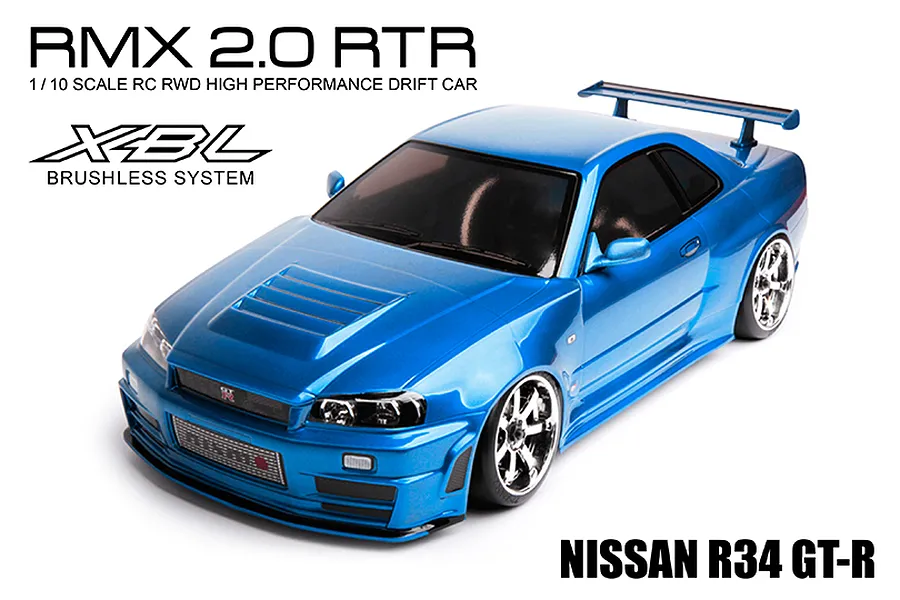 MST 1/10 RMX 2.0 Nissan R34 GT-R RWD Electric Brushless RTR RC Drift Car - Blue image 77120