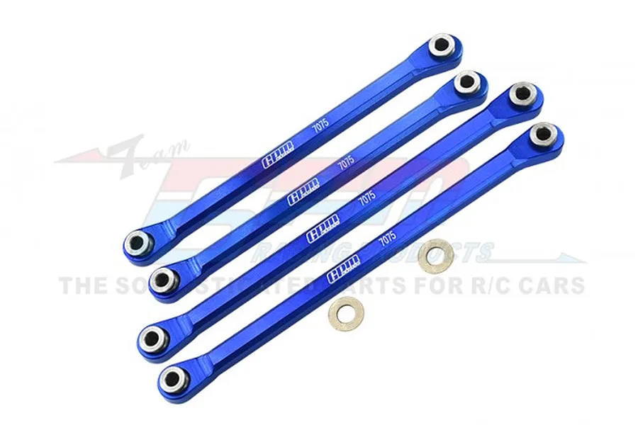 GPM Blue Aluminium Front &amp;amp; Rear Lower Chassis Linkages 4Pcs image 77155