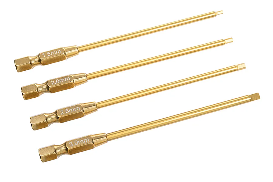 Team Corally Pro Power Tool Hex Tips- Ti-Ni Coated - 1.5 / 2.0 / 2.5 / 3.0 mm - 4 pcs image 77227