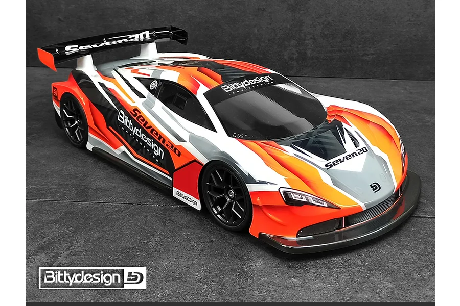 Bittydesign 1/10 Seven20 GT Unpainted Body Shell w/ Decals image 77251