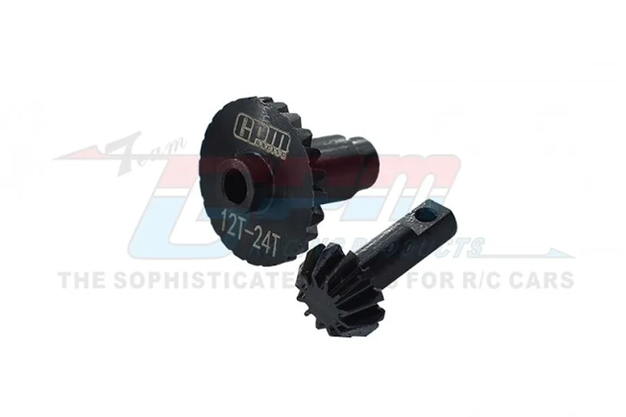 GPM Hardened Steel #45 12T/24T Front &amp;amp; Rear Bevel Gear Set image 1