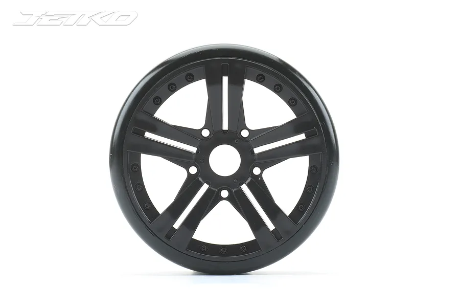 Jetko 1/8 Buster Ultra Soft Belted Tyres on Black Claw Rims - Glued Wheels 2Pcs image 2
