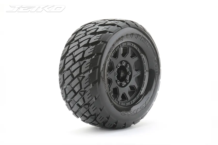 Jetko 3.6&amp;quot; Rockform MT Medium Soft Belted Tyres on (1/2&amp;quot; Off Set) Black Claw Rims - Glued Wheels 2Pcs image 77691