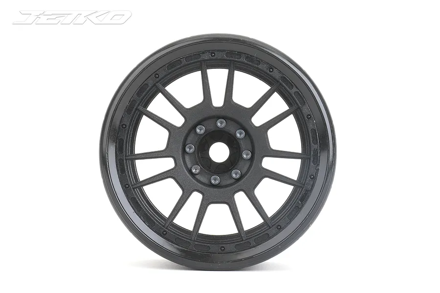 Jetko 4.0&amp;quot; Black Phoenix SMT Medium Soft Belted Tyres on Black Claw Rims - Glued Wheels 2Pcs image 77712