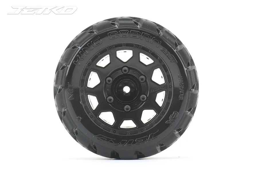 Jetko 2.8&amp;quot; King Cobra ST Medium Soft Tyres on Black Claw Rims - Glued Wheels 2Pcs image 77771