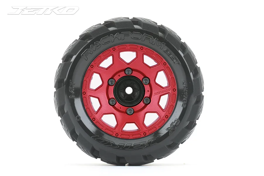 Jetko 2.8&amp;quot; Rockform ST Medium Soft Tyres on Metal Red Claw Rims - Glued Wheels 2Pcs image 2