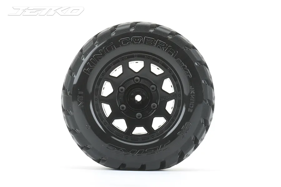 Jetko 2.8&amp;quot; King Cobra MT Medium Soft Tyres on Black Claw Rims - Glued Wheels 2Pcs image 77859