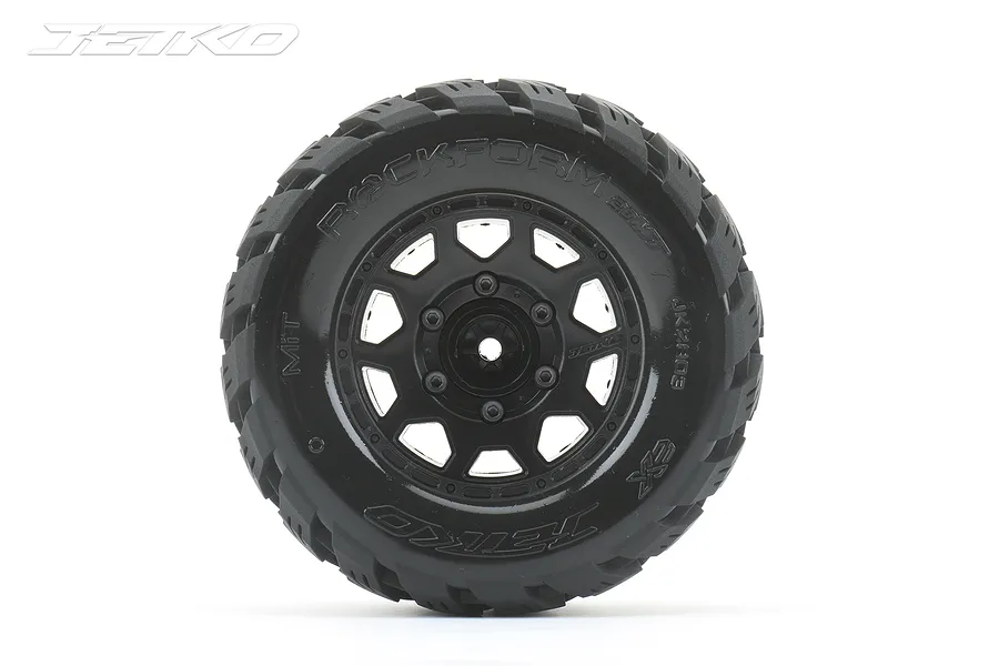 Jetko 2.8&amp;quot; Rockform MT Medium Soft Tyres on Black Claw Rims - Glued Wheels 2Pcs image 77889