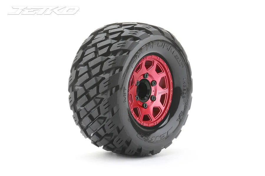 Jetko 2.8&amp;quot; Rockform MT Medium Soft Tyres on Metal Red Claw Rims - Glued Wheels 2Pcs image 77907
